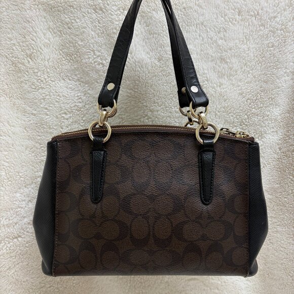 Classic Coach Mini Christie Handbag Brown/Black Logo Pattern F36718 - Picture 3 of 12